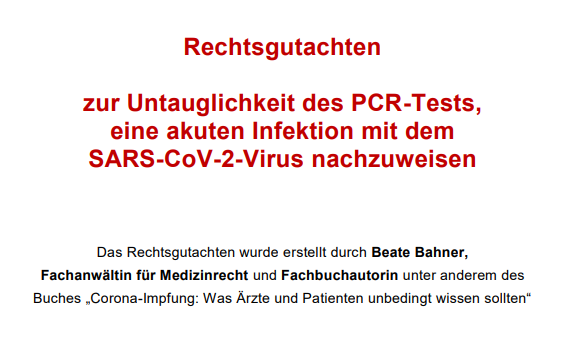 Rechtsgutachten PCR Test